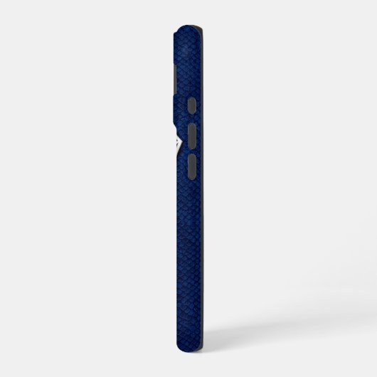 Silver Chrome Geometric Bull Blue Python iPhone 16 Hoesje (Linkerkant)