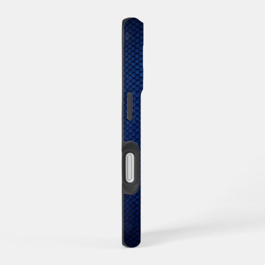 Silver Chrome Geometric Cobra Blue Python iPhone 16 Hoesje (Rechterkant)