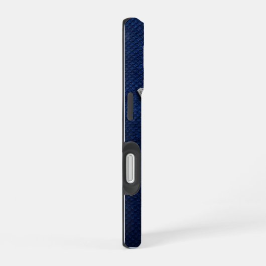 Silver Chrome Geometric Giraffe Blue Python iPhone 16 Hoesje (Rechterkant)