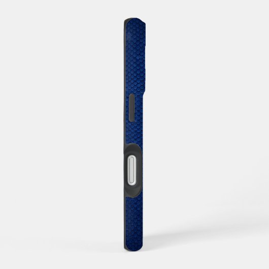 Silver Chrome Geometric Horse Blue Python iPhone 16 Hoesje (Rechterkant)
