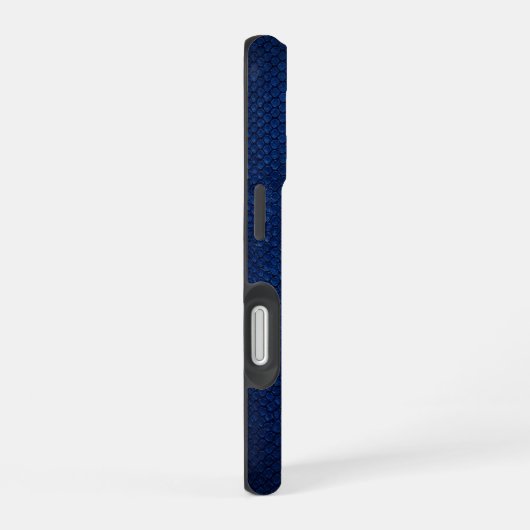 Silver Chrome Geometric Lion Blue Python iPhone 16 Hoesje (Rechterkant)