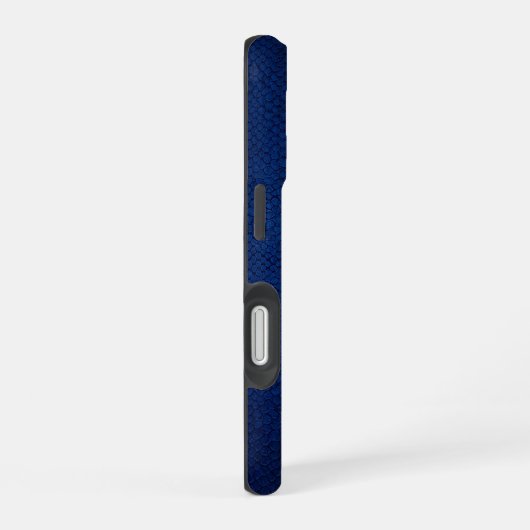 Silver Chrome Geometric Lynx Blue Python iPhone 16 Hoesje (Rechterkant)