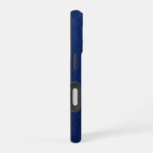 Silver Chrome Geometric Rhino Blue Python iPhone 16 Hoesje (Rechterkant)