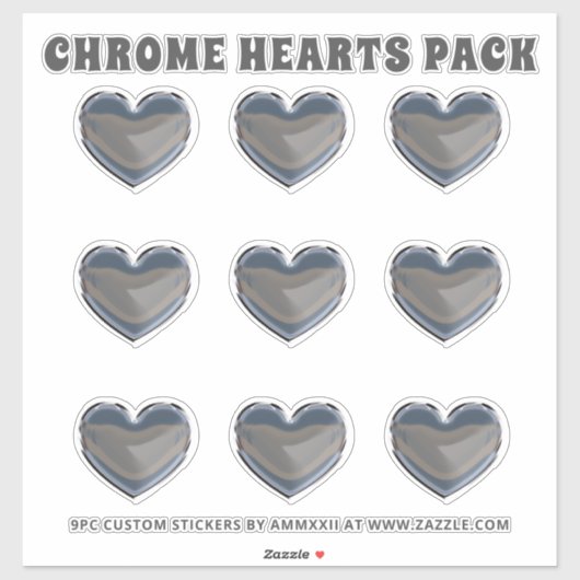 Silver Chrome Hearts Sticker Pack (Vel)