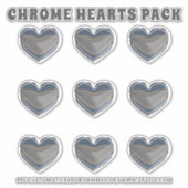 Silver Chrome Hearts Sticker Pack (Voorkant)