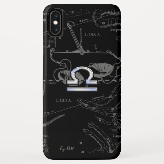 Silver Chrome Libra Zodiac Sign on Hevelius Case-Mate iPhone Case (Achterkant)