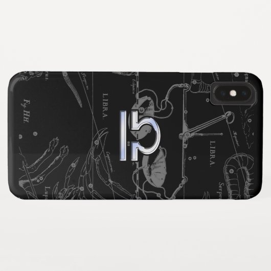 Silver Chrome Libra Zodiac Sign on Hevelius Case-Mate iPhone Case (Achterkant (horizontaal))