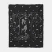 Silver Chrome Libra Zodiac Sign on Hevelius Fleece Deken (Voorkant)