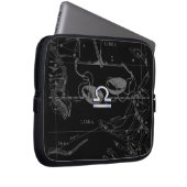 Silver Chrome Libra Zodiac Sign on Hevelius Laptop Sleeve (Voorkant Rechts)