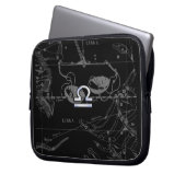 Silver Chrome Libra Zodiac Sign on Hevelius Laptop Sleeve (Voorkant Links)