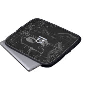 Silver Chrome Libra Zodiac Sign on Hevelius Laptop Sleeve (Voorkant onderkant)