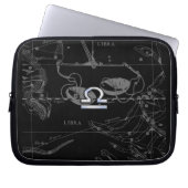 Silver Chrome Libra Zodiac Sign on Hevelius Laptop Sleeve (Voorkant)