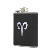 Silver Chrome like Aries Zodiac Sign Heupfles (Links)