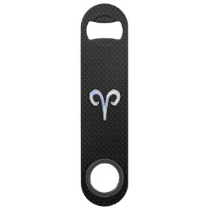 Silver Chrome like Aries Zodiac Sign Speed Flessenopener