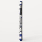 Silver Chrome like Mermaid on Nautical Stripes Case-Mate iPhone Case (Achterkant/links)