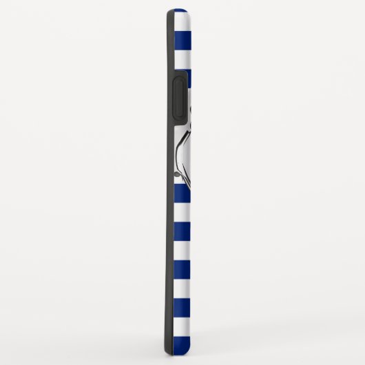 Silver Chrome like Mermaid on Nautical Stripes Case-Mate iPhone Case (Achterkant/rechts)