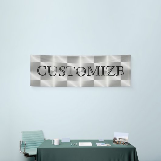 Silver Chrome Metal Geometric Modern Party Banner (Beurs)