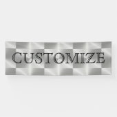 Silver Chrome Metal Geometric Modern Party Banner (Horizontaal)