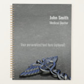 Silver Chrome Professional Medical Caduceus Symboo Planner (Voorkant)