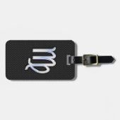 Silver Chrome Virgo Zodiab Sign on slangenhuid Bagagelabel (Voorkant horizontaal)