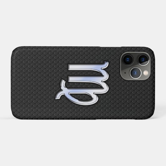 Silver Chrome Virgo Zodiab Sign on slangenhuid Case-Mate iPhone Case (Achterkant (horizontaal))