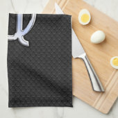 Silver Chrome Virgo Zodiab Sign on slangenhuid Theedoek (Quarter Fold)