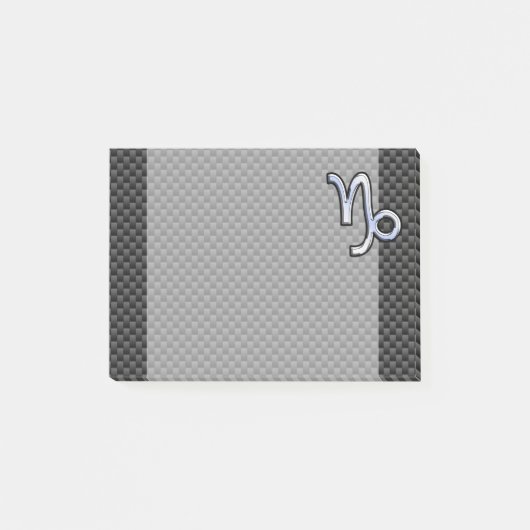 Silver Chrome zoals Capricorn Symbol Carbon Fibre Post-it® Notes (Voorkant)