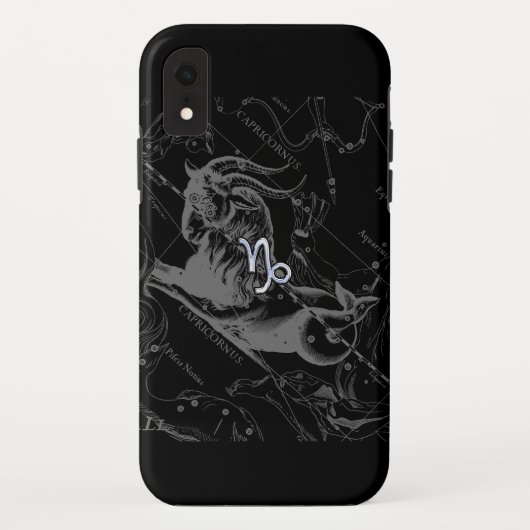 Silver Chrome zoals Capricorn Zodiac Sign Hevelius Case-Mate iPhone Case (Achterkant)
