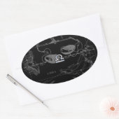 Silver Chrome zoals de dierentuin van de galg op H Ovale Sticker (Envelop)
