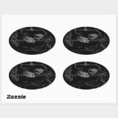 Silver Chrome zoals de dierentuin van de galg op H Ovale Sticker (Vel)