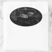 Silver Chrome zoals de dierentuin van de galg op H Ovale Sticker (Tas)