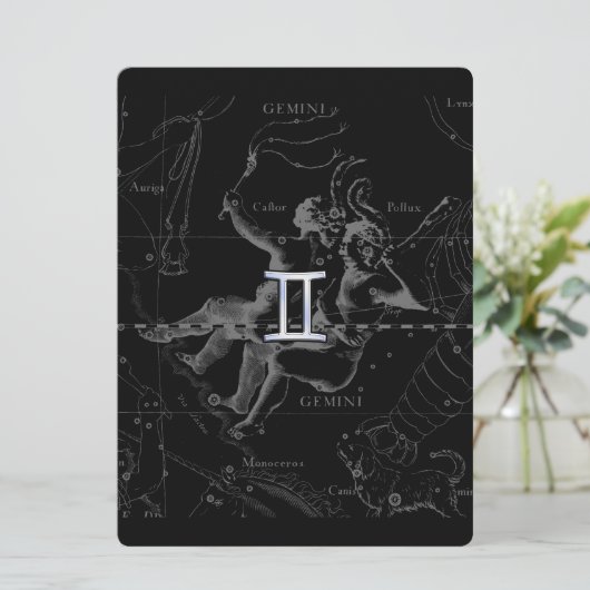 Silver Chrome zoals Gemini Zodiac Sign on Hevelius (Staand voorkant)