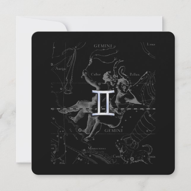 Silver Chrome zoals Gemini Zodiac Sign on Hevelius (Voorkant)
