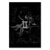 Silver Chrome zoals Gemini Zodiac Sign on Hevelius Kaart (Voorkant)