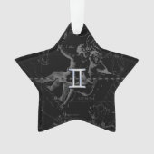 Silver Chrome zoals Gemini Zodiac Sign on Hevelius Ornament (voorkant)