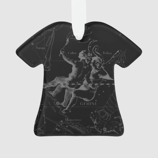Silver Chrome zoals Gemini Zodiac Sign on Hevelius Ornament (achterkant)