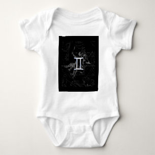 Silver Chrome zoals Gemini Zodiac Sign on Hevelius Romper