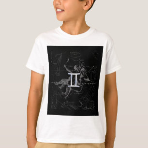Silver Chrome zoals Gemini Zodiac Sign on Hevelius T-shirt