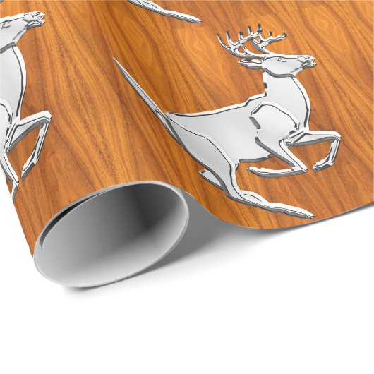 Silver Chrome zoals het runnen van Deer op de fijn Cadeaupapier (Rol Hoek)