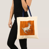 Silver Chrome zoals het runnen van Deer op de fijn Tote Bag (Voorkant (product))