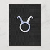 Silver Chrome zoals Taurus Zodiac Sign Briefkaart (Voorkant)