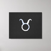 Silver Chrome zoals Taurus Zodiac Sign Canvas Afdruk (Voorkant)