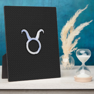 Silver Chrome zoals Taurus Zodiac Sign Fotoplaat