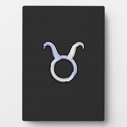 Silver Chrome zoals Taurus Zodiac Sign Fotoplaat (voorkant)