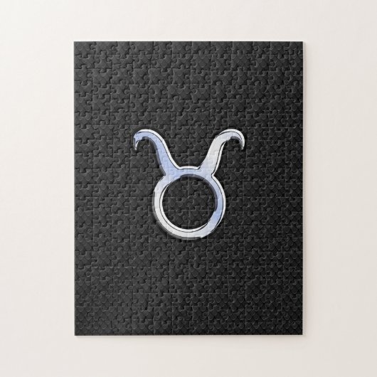 Silver Chrome zoals Taurus Zodiac Sign Legpuzzel (Verticaal)