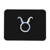 Silver Chrome zoals Taurus Zodiac Sign Magneet (Horizontaal)