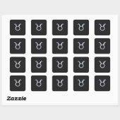 Silver Chrome zoals Taurus Zodiac Sign Vierkante Sticker (Vel)