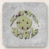 Silver Circular Lawn Bowls Afbeelding Logo Bier Onderzetter (Voorkant)