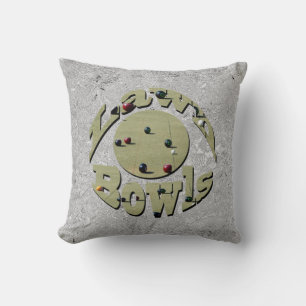 Silver Circular Lawn Bowls Afbeelding Logo Kussen