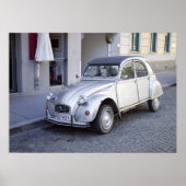 Silver Citroën 2CV Poster (Voorkant)